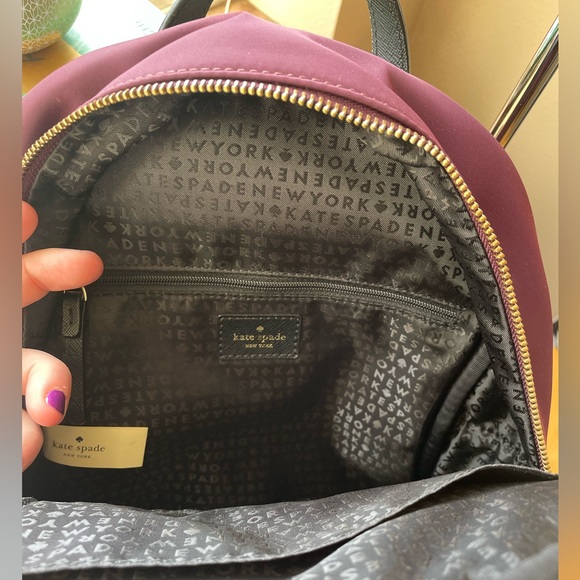 Kate Spade Wilson Road Bradley Backpack plumb with black embellishments - Picture 3 of 16